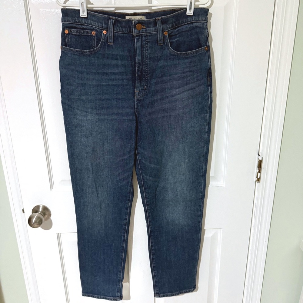 Madewell Classic Straight Jean Dark Wash High Rise Size 29 Stretch Denim